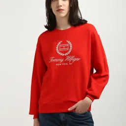 TOMMY HILFIGER Red Cotton Graphic Print Sweatshirt image 1