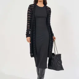Styli Black Plain Cardigan image 1