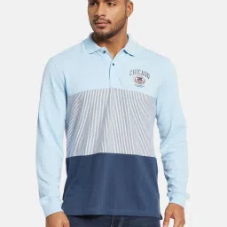 Mettle Sky Cotton Regular Fit Colorblock Polo T-Shirt image 1