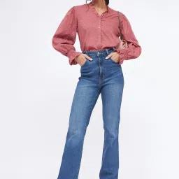 Kibo Coral Cotton Self Tops image 1