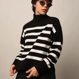 Only Black & White Striped Pullover image 1