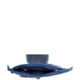 Hidesign Maasai Blue Textured Medium Sling Handbag image 4