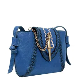 Hidesign Maasai Blue Textured Medium Sling Handbag image 5