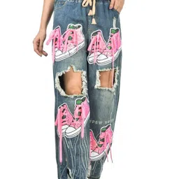 ADC SHEMONA Embellished Relaxed-Fit Cotton Trousers-image-82