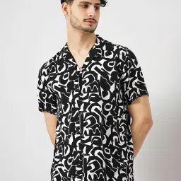 celio celio* Black Regular Fit Printed Shirt image 1