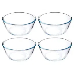 Femora Transparent Borosilicate Glass Microwave Safe All-Purpose Mixing Bowl (3.6 L) - Set of 4 image 2