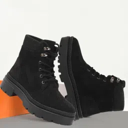 Elle Women's Black Derby Boots image 1
