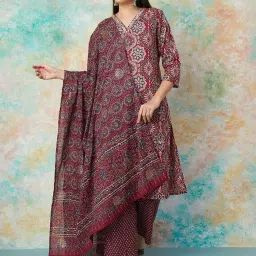 Melange by Lifestyle Maroon Printed Dupatta image 1