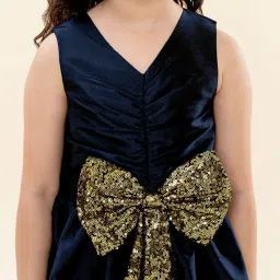 A.T.U.N. Kids Navy & Golden Sequence Dress image 3