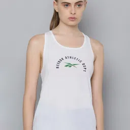 Reebok White Printed Tank Top image 1