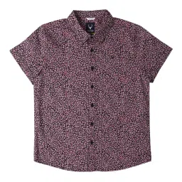 Allen Solly Junior Maroon Printed Shirt image 1