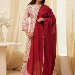 Biba Red Cotton Dupatta image 1