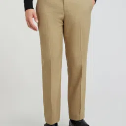 Park Avenue Beige Regular Fit Trousers image 1