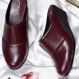 Trase Women's Maroon Mule Wedges image 1