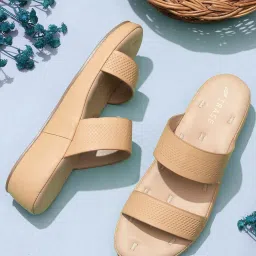 Trase Women's Beige Casual Wedges image 1