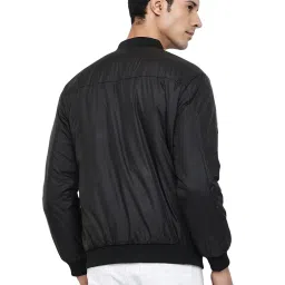 Cantabil Black Regular Fit Mandarin Collar Reversible Jacket image 2