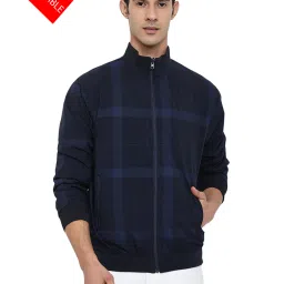 Cantabil Blue Regular Fit High Neck Reversible Jacket image 1