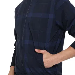 Cantabil Blue Regular Fit High Neck Reversible Jacket image 4