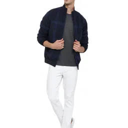 Cantabil Blue Regular Fit High Neck Reversible Jacket image 5