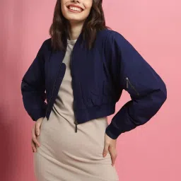 Forever 21 Navy Regular Fit Bomber Jacket image 1