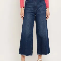 Camla Blue Cotton Mid Rise Jeans image 1