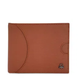 United Colors of Benetton Aracel Tan Leather Solid Bi-Fold Wallet image 1