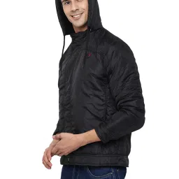 Cantabil Black Regular Fit Hooded Jacket image 3