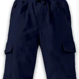 Kiddopanti Boys Navy Solid Cargo Shorts image 1