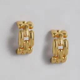 Estele Gold-Plated Interlinked Chain Necklace & Earring Set for Women image 2