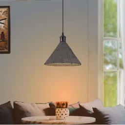 kapoor lamp shades Kapoor E Illuminations Aplomb Concrete Brown Pendant Light - Set of 1 image 4