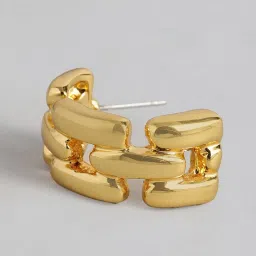 Estele Gold-Plated Interlinked Chain Necklace & Earring Set for Women image 4