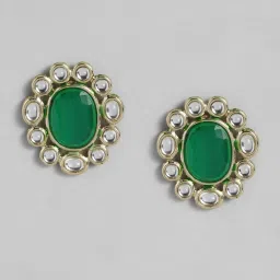 Estele Gold-Plated Flower Designed Pendant Set with Kundan for Women image 3