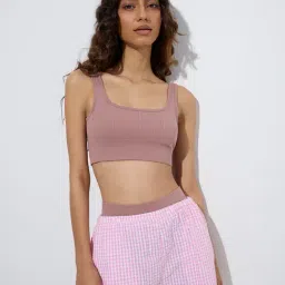 Superstar by Westside Dusty Pink Knitted Seam-Free Padded Bra-picture-11