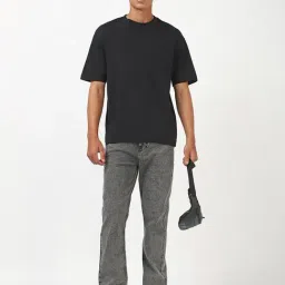 Bewakoof Grey Straight Fit Solid Jeans image 4