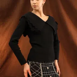 KAZO Black Solid Top image 3