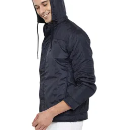 Cantabil Navy Regular Fit Hooded Jacket image 3