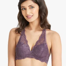 Amante Purple Lace Full Coverage Bralette Bra image 1