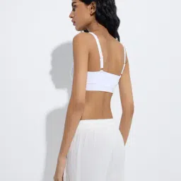 Superstar by Westside White Seam-Free Ribbed-Textured Bra image 2