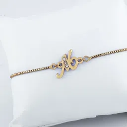 Estele Gold-Plated Artistic M Initial Bracelet with Austrian Crystals for Women image 2