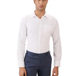 Park Avenue White Slim Fit Printed Formal Shirt-image-57