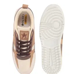 FAUSTO Men's Beige Casual Sneakers image 3