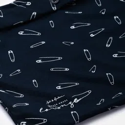 Mast & Harbour Women Navy Blue & White Printed Night suit image 4