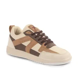 FAUSTO Men's Beige Casual Sneakers image 2