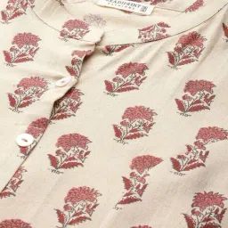 READIPRINT FASHIONS Beige Cotton Printed A Line Kurta image 5