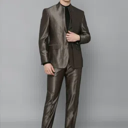 Louis Philippe Grey Regular Fit Two Piece Suits image 1