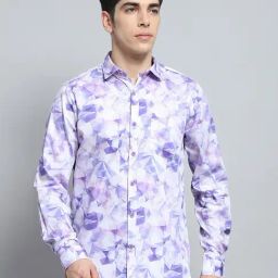 Monte Carlo Purple Cotton Regular Fit Printed Shirt-picture-40