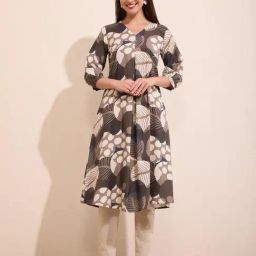Fashor Multi Cotton Abstract Kurti-picture-5