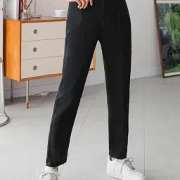 Kotty Black Cotton Lycra Solid Jeans image 4