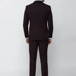 Peter England Elite Brown Slim Fit Texture Three Piece Suits image 2