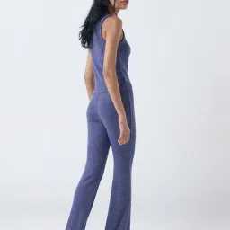 Superstar by Westside Dusty Blue Ribbed High-Rise Bootcut Pants image 2